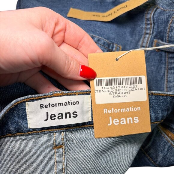 Reformation Liza Ultra High Rise Straight Jeans Size 22 - Picture 6 of 6
